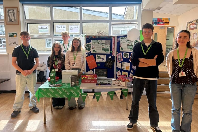 Tavistock College sixth former staged a Macmillan coffee morning at school supported by town businesses.