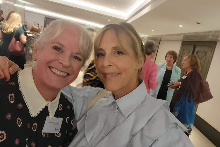 Heather Slyly, Tavistock Dartmoor Search & Rescue volunteer, at the Woman of the Year Award 2026, with VIP guest Mel Giedroyc.