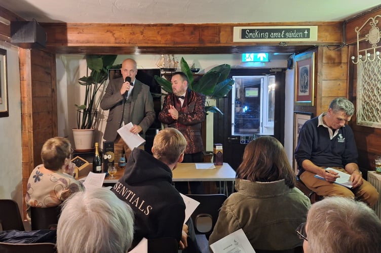 The Horrabridge Cavaliers bottle auction underway – the event marks its 20th anniversary this year.
