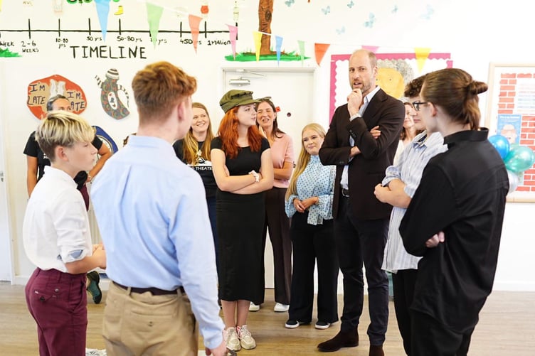 Prince William visiting Princetown Youth Club members finding out how his funding has improved their centre.