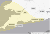 Yellow wind warning issued for Devon on Friday