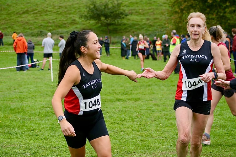Two Tavistock Athletic Club veterans Nicola Noble and Caroline Steven.