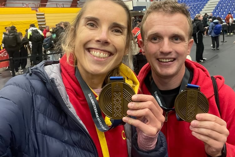 Okehampton RC members Emma Jewell and Matt Grint ran the Amsterdam Marathon.