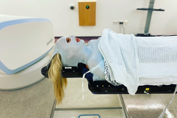 Amanda Barnes undergoing treatment for stage 4 breast cancer.
