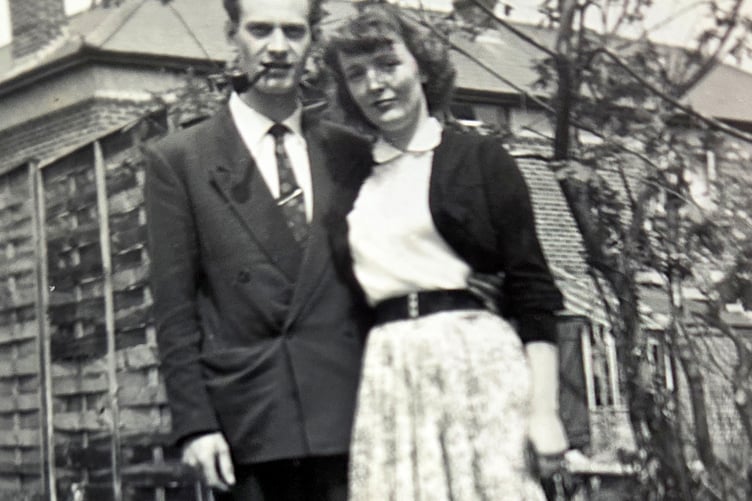 Joan and Ron Haycock pictured together in years gone by. The couple are celebrating 70 years married life with friends and family in Bere Ferrers.