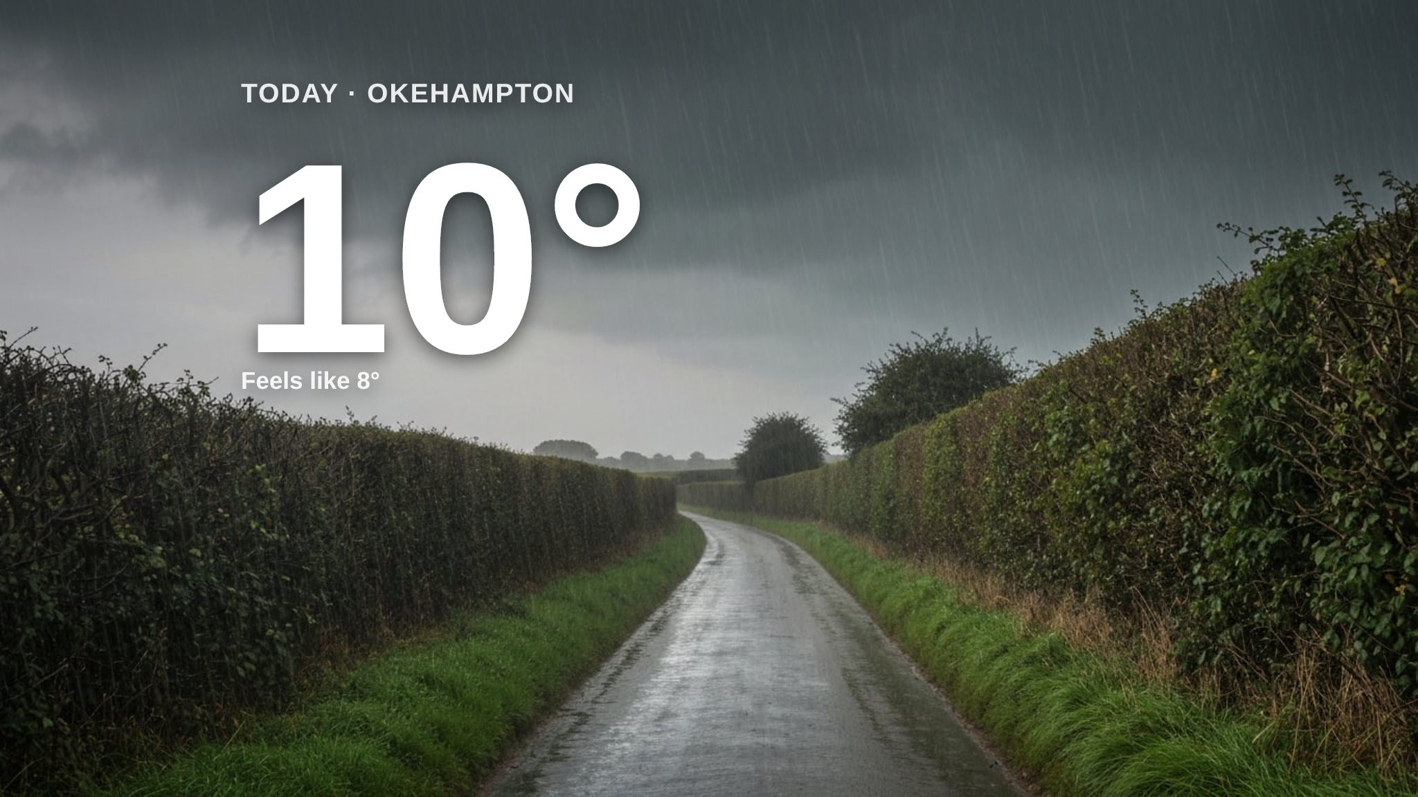 Heavy rain on the way for Okehampton - here's your Friday forecast
