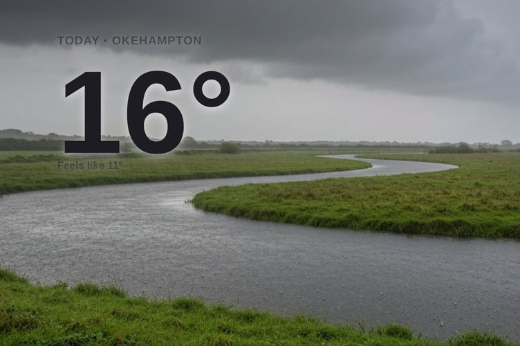 Okehampton weather: heavy rain Saturday with rain expected and a high of 15°C