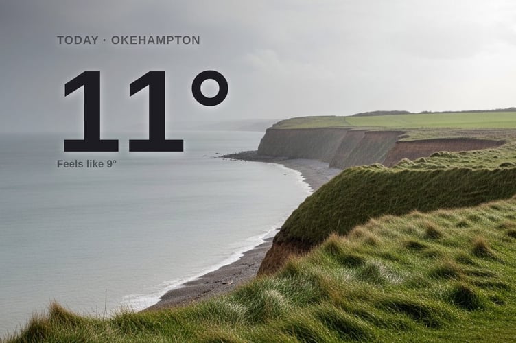 Okehampton weather: rainy Wednesday with light rain showers and a high of 11°C