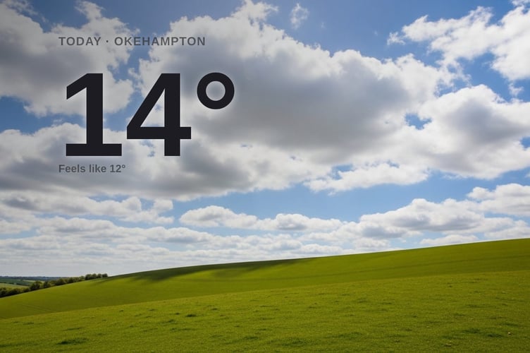 Okehampton weather: partly cloudy Wednesday with little chance of rain and a high of 14°C