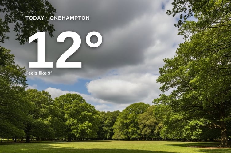 Okehampton weather: cloudy Sunday with rain expected and a high of 12°C